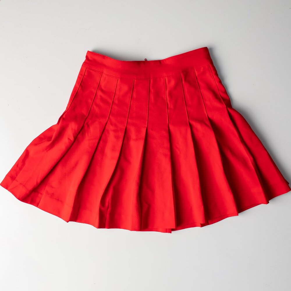 Love Tree Red Pleated Skater Skirt Size Small Flared Mini Tennis Style